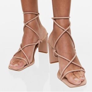 Womens beige strappy sandals